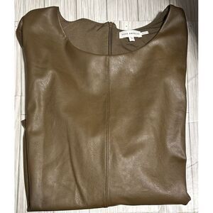 Good American Faux Leather Body‎ Suit Size 7(4x) Light Mocha GB0461 NWT